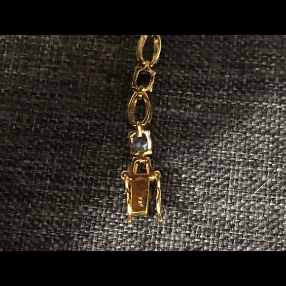 925 gold Vermeil Tennis Bracelet Multi Colored stones. B8 - Picture 5 of 6